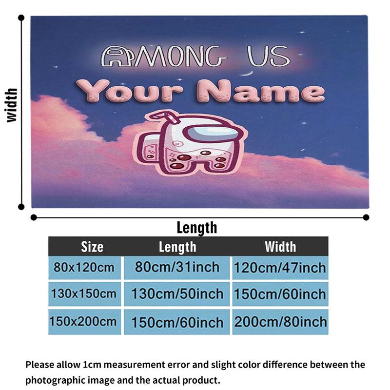1PC Among Us Custom Name Patterned Flannel Blanket Suitable For All Seasons for Home Decor Warmth and Comfort Gifts Holiday Present