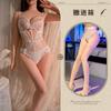 Hollow and Thin Sexy Underwear Sexy Onesie Temptation Strap Perspective Lace Free Purple