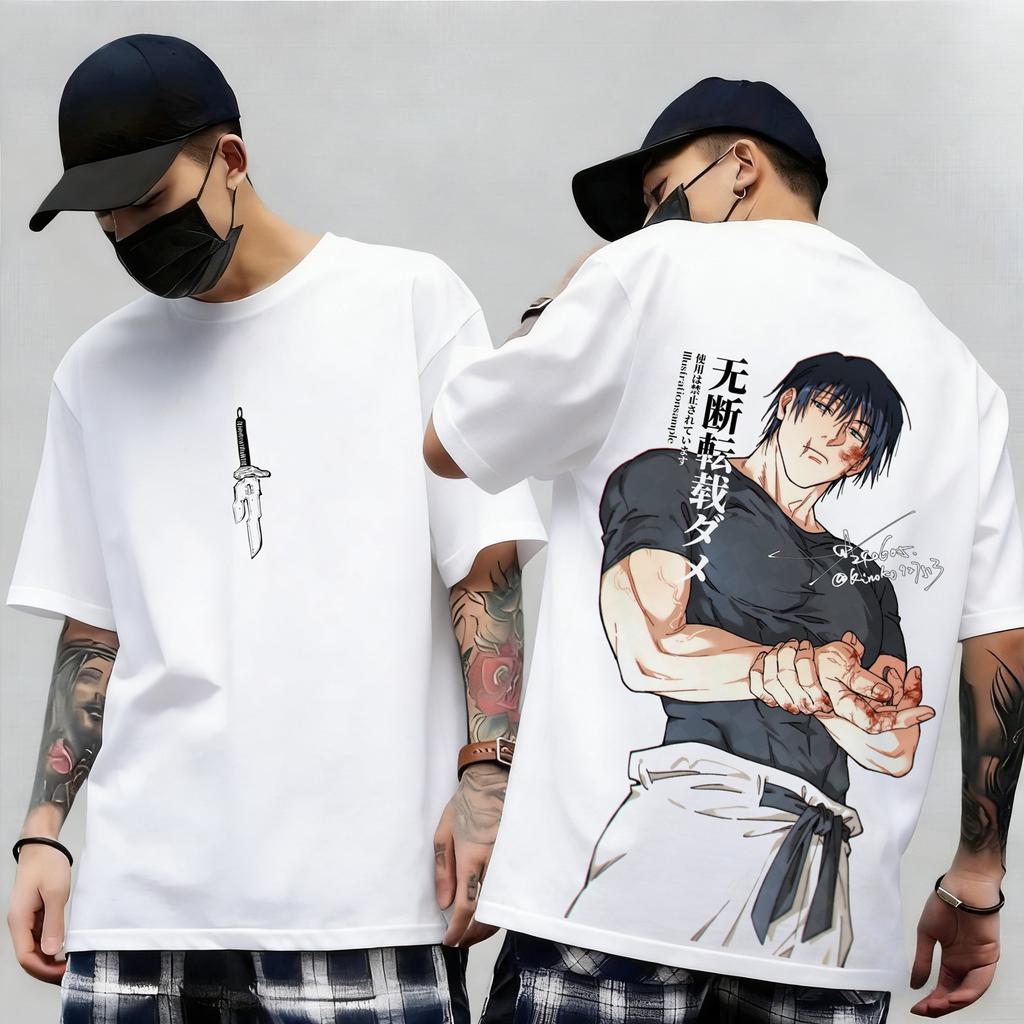 Jujutsu Kaisen Fushiguro Touji Print Short Sleeves Tshirt Cotton Unisex Unisex Kid Clothes Round Neck Harajuku Y2k New Arrival Tops