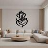 Ganesha Wall Decor Black Metal Wall Art Religious Home Office Meditation Decor