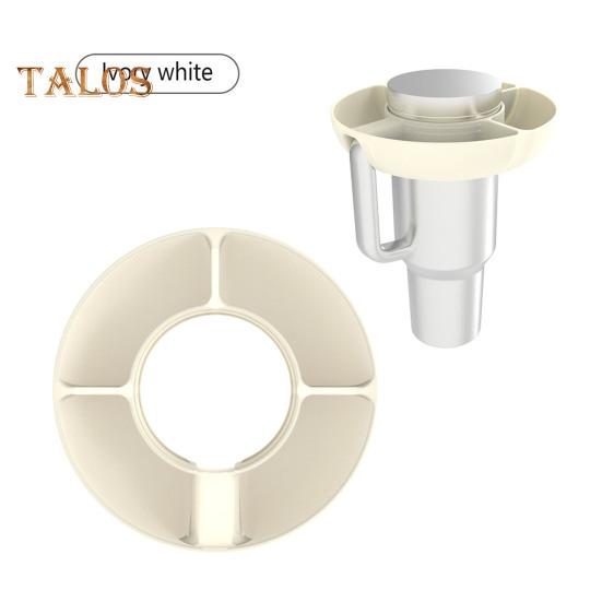 Silicone Tumbler Snack Bowl Reusable Snack Ring for 40 Oz Tumbler with Handle 4 Compartment Snack Tray Container Platter