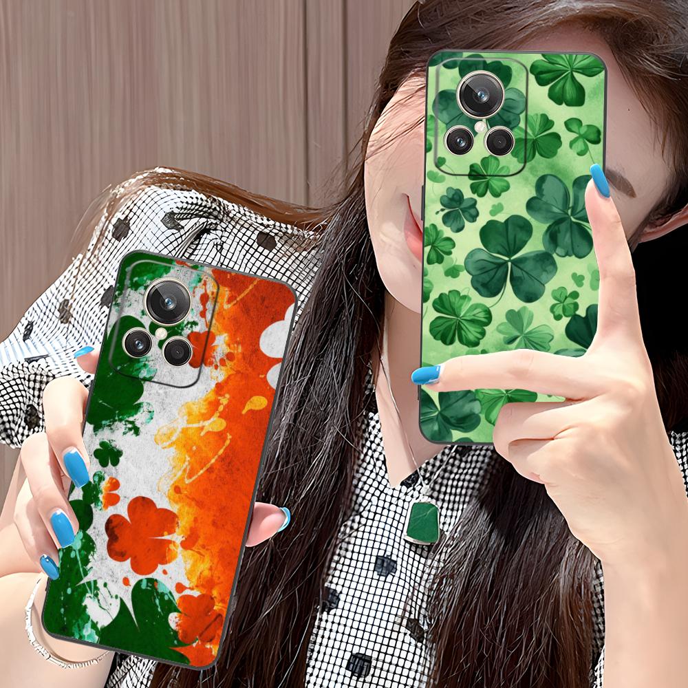 Saint Patrick's Day Mobile Phone Case for Realme 15 14 13 12 11 10 9 Pro Plus T i Lite 5G Colorful Printing Cover Pretty Luxury