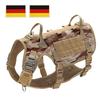Military Tactical Big Dog Harness Vest Durable Nylon Dog Training Harnesses with Flags Adjustable for Large Dogs German Shepherd