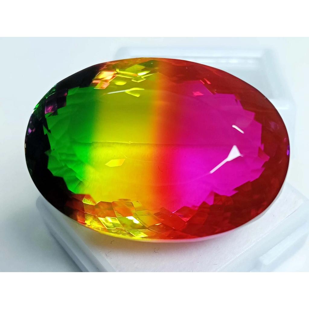 Natural Tourmaline Bi-Color 78-79 Ct Oval Cut Certified Beautiful Gemstone