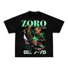 One Piece Roronoa Zoro T-Shirt Herren Damen Oversize 100% Baumwolle Anime Grafik-T-Shirt Lässig Locker Rundhals Streetwear Oberteil