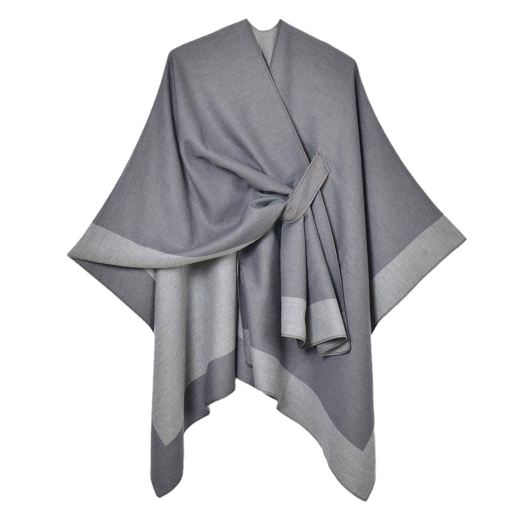 130*150cm Poncho mit offener Vorderseite Damen Schal Wraps, Übergroße Pullover Lässige Cardigan Schals für Herbst Winter, Kaschmirähnlicher Schal