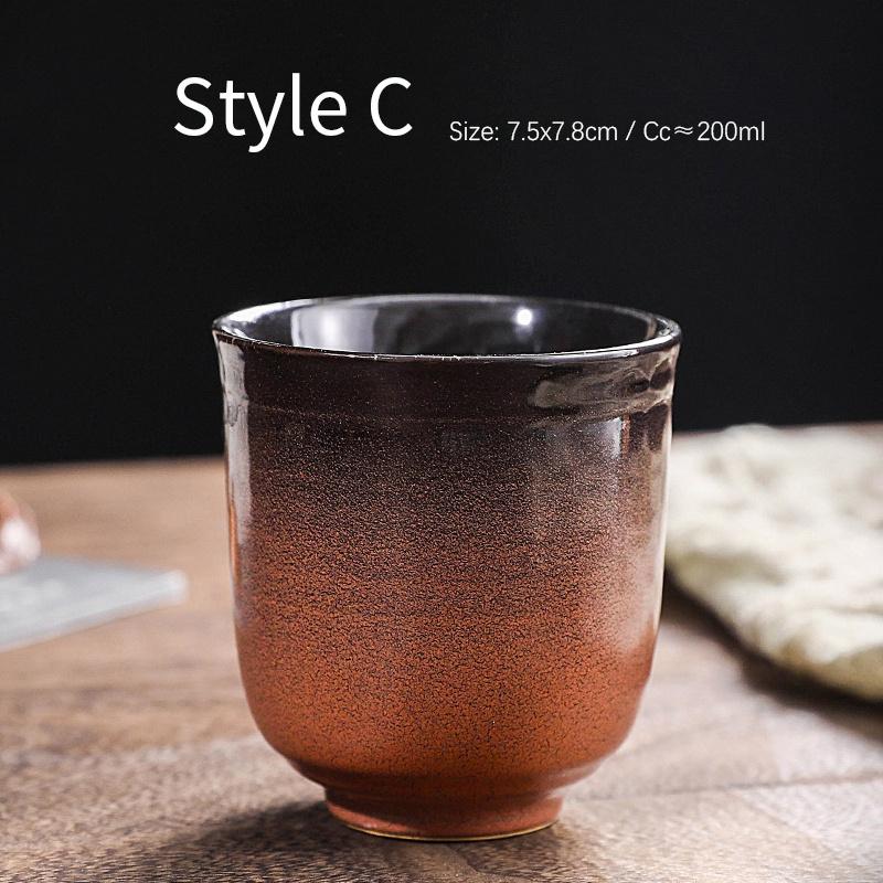 200ml Ceașcă Japoneză Retro Ceramică cu Schimb de Glazură pentru Cafea Latte Art, Ceașcă Mare de Ceai cu Gradient