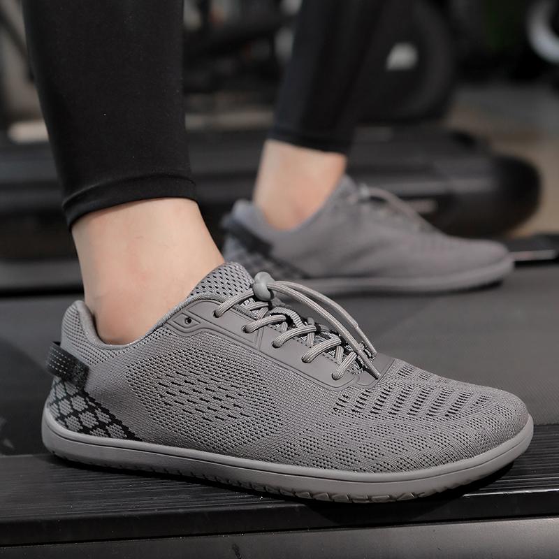 Fashion Wide Toe Men's Running Shoes Minimalist Casual Sneakers Breathable Mesh Walking Shoes Elastic Non-slip Trainers Male Flats