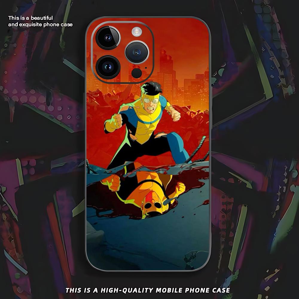 Invincible C-Cartoon Populares Phone Case For iPhone 17 Air 16 E 15 14 13 12 11 XS XR Plus Mini Pro Max Soft Black Cover