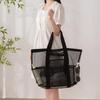 1pcs Mesh Beach Bag Large-Capacity Swimming Gym Tote Travel Handheld Storage Bag for Vacation Sports Organizer