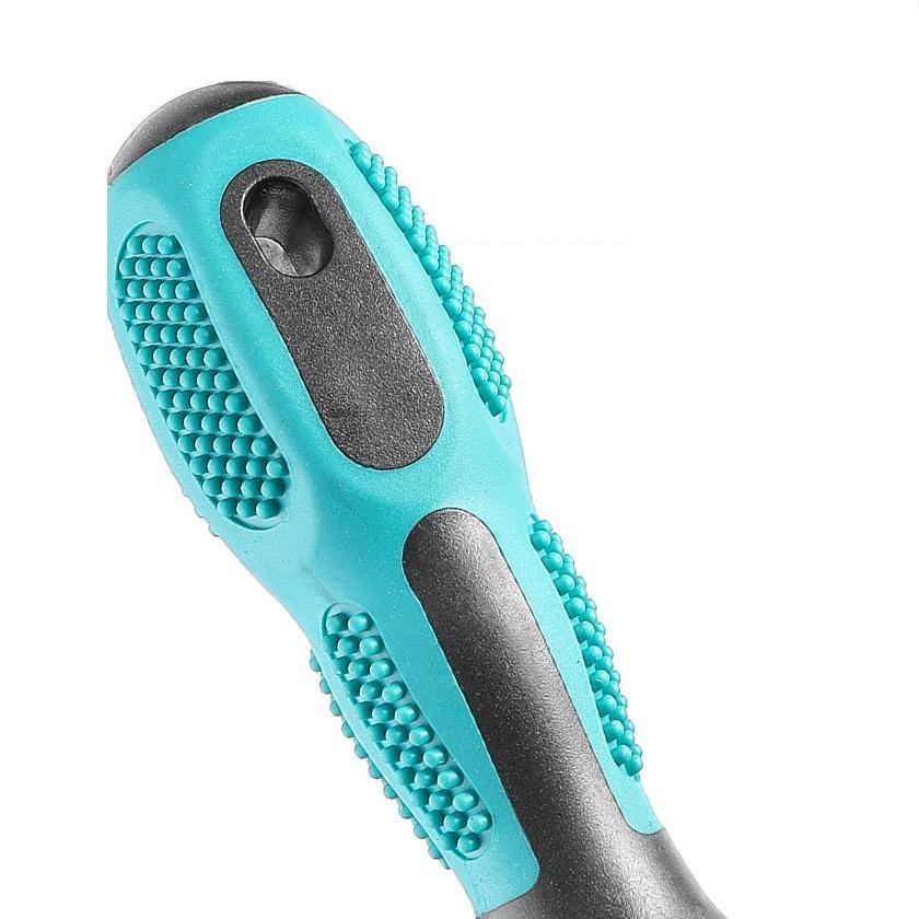 Cross And Slotted Screwdriver Green Rubber Handle Screwdriver Comfortable Grip