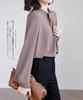 Sueeya Blouse with Tucked Puff and Gathered Long Sleeves for a Slimming and Elegant for or Perfect for Spring and Women's Sleeves, Stand-Up Collar,