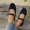 Retro New Single Shoes 2026 Fall Versatile One Buckle Round Toe Flat Mary Suede Shoes for Women