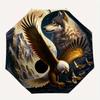 1pc Wolf and Eagle Yin Yang Automatic Opening and Closing Umbrella - Lightweight 3-Fold Design, Suitable for Fans, Travel, Daily Use, Interesting