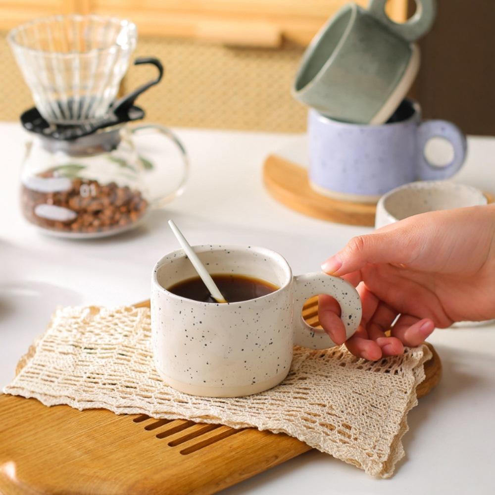Splashing Ink Mug High Value Niche Retro Latte Cup Milk Coffee Cup Breakfast Cup Ceramic Water Cup