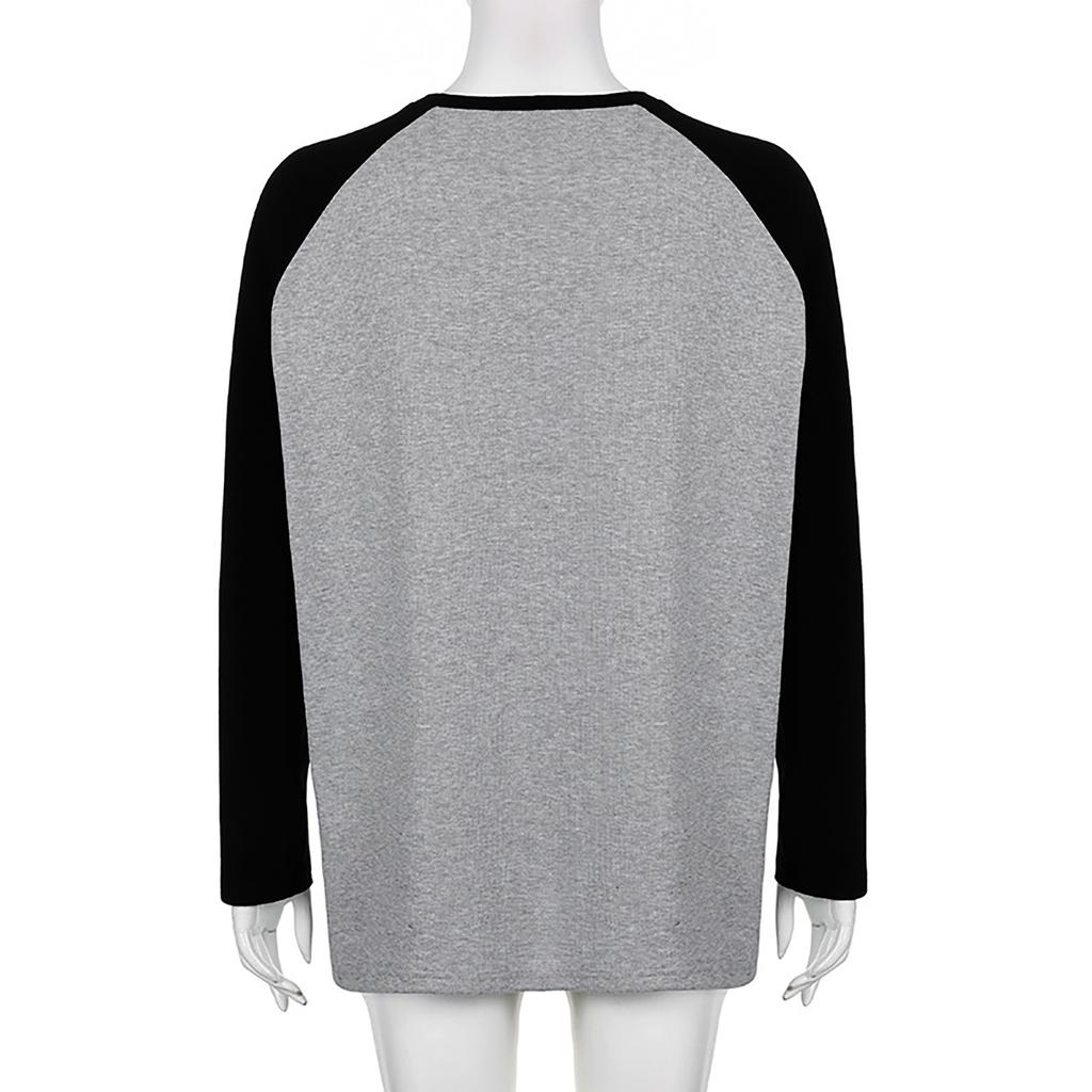 Women's Harajuku Star Print Piece Piece Autumn Casual Plus Size Loose Tee Vintage Sweatshirt