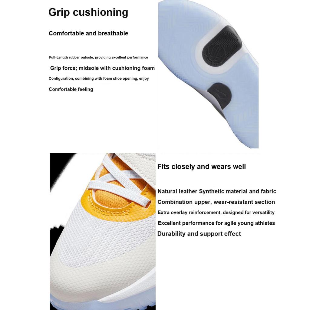 Nike Team Hustle D 11 Big Kids White Phantom Black Basketball Shoes FJ7688-101