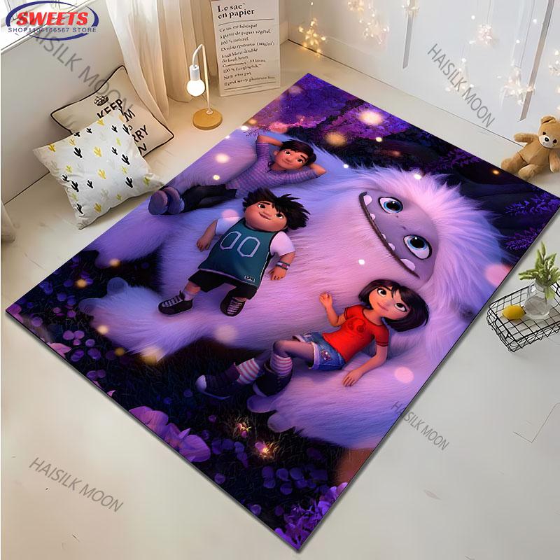 1PC A-Abominable Cute Burnish Cartoon Carpet Living Room Bedroom Sofa Large Area Decorative Mat Kids Play Soft Non-slip Rug Gift