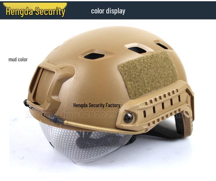 BJ Version Tactical Helmet with Windshield and CS Rail for Military Enthusiasts