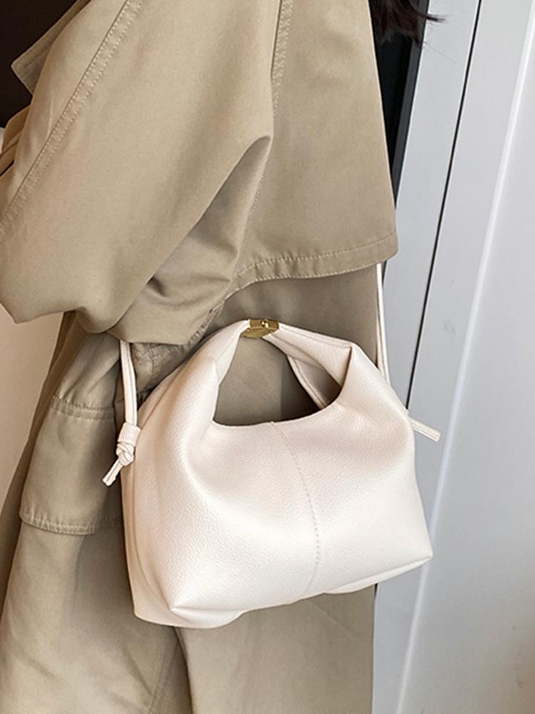 2024 New Vintage Crossbody Bags For Women Trendy Soft Leather Small Handbags Lady Daily Commuter Bucket Bag