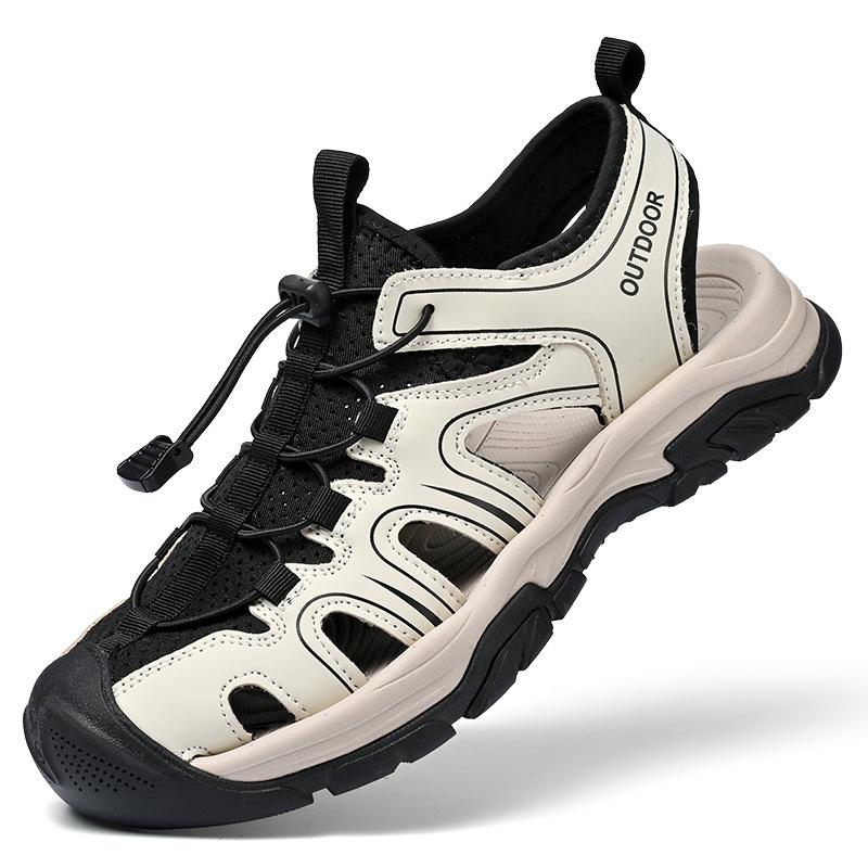 New summer men's bag head sandals breathable live broadcast explosion casual large size beach shoes hollow mesh shoes