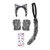 Wolf Ear Tail Set Realistic Design Plush Headband Gloves Tail Set Halloween Parties Role-Playing Accessories