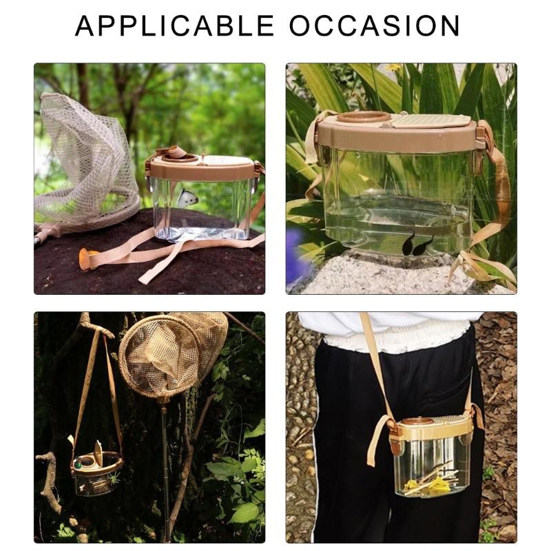 Kids Insect Catcher Set with Fishing Net Magnifier Glass Tweezers Insect Observation Box for Outdoor Exploration Camping