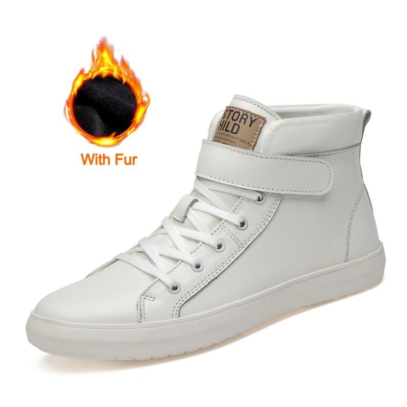 

Fashion Brand Man Winter Chelsea Ankle Boots Fur Warm Genuine Leather Designer Walking Shoes Dress Boot Outdoor Antiskid Walking Shoes 37