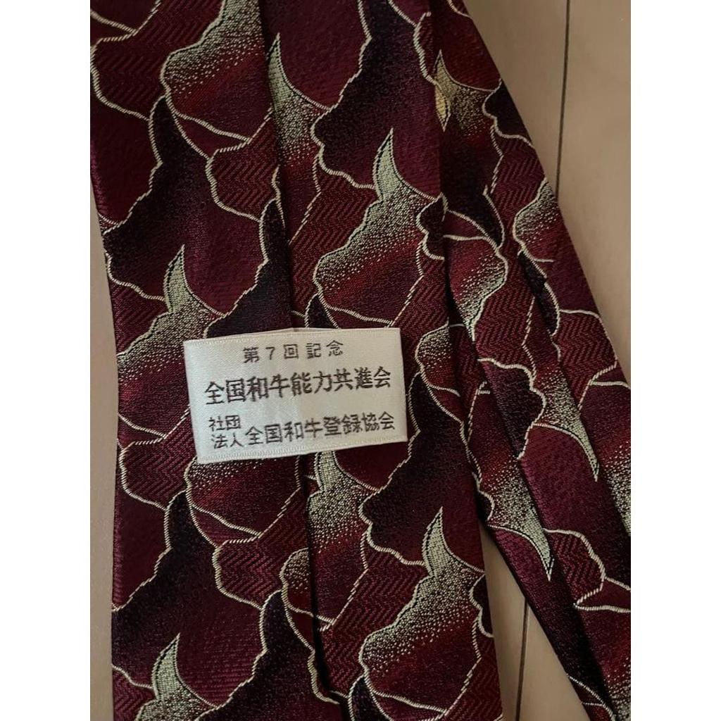 Used Nishijin-ori (Nishijin textile) 100% Silk, Domestic. Commemorative Necktie for the 7th National Wagyu Competition. Daimaru.