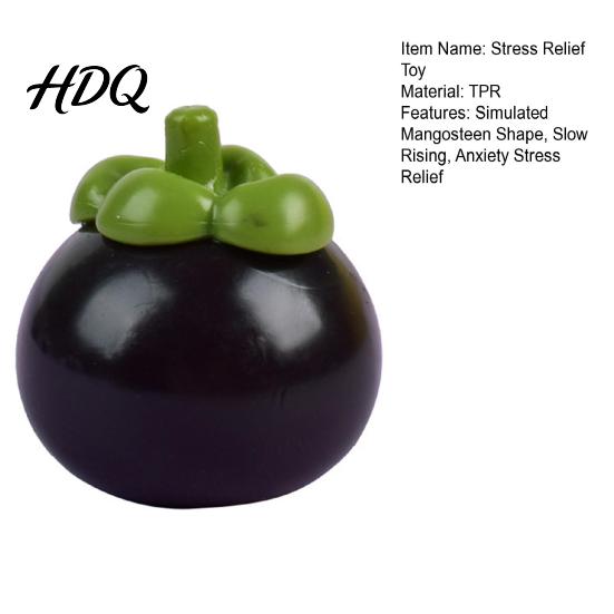 Slow Rebound Mangosteen Toy 1/3Pcs Simulated Squeeze Rising Anxiety Stress Relief Sensory Fruit Fidget Portable Ball Relaxation