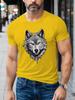 Wild Grey Wolf Head Unisexs Crew Neck T Shirt Cool Wildlife Graphic Short Sleeve Tee Animal Lover Casual Male Summer Street Tops