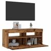 VidaXL TV Cabinet with LED Lights Old Wood Engineered Wood, TV Stand, Media Unit, TV Console, Hi-Fi Cabinet, 856307