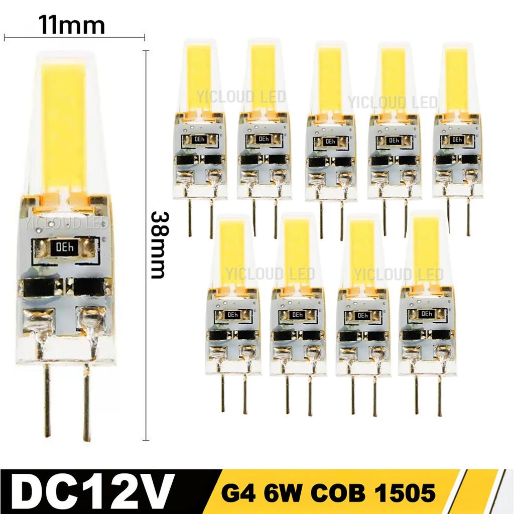 10pcs G4 LED COB Lamp Dimmable 6W 9W E14 LED Bulbs AC/DC 12V 220V Lampada G9 COB Spotlight Chandelier Lighting Replace Halogen