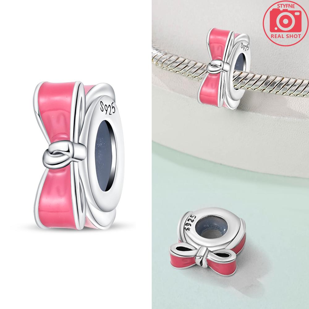 Authentic Original Charm Bead Components Copper Metal Butterfly Flowers Colorful Zircon Silicone Charm Bead Components Bead Components Compatible