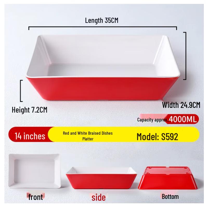 Commercial Melamine Rectangular Food Display Tray