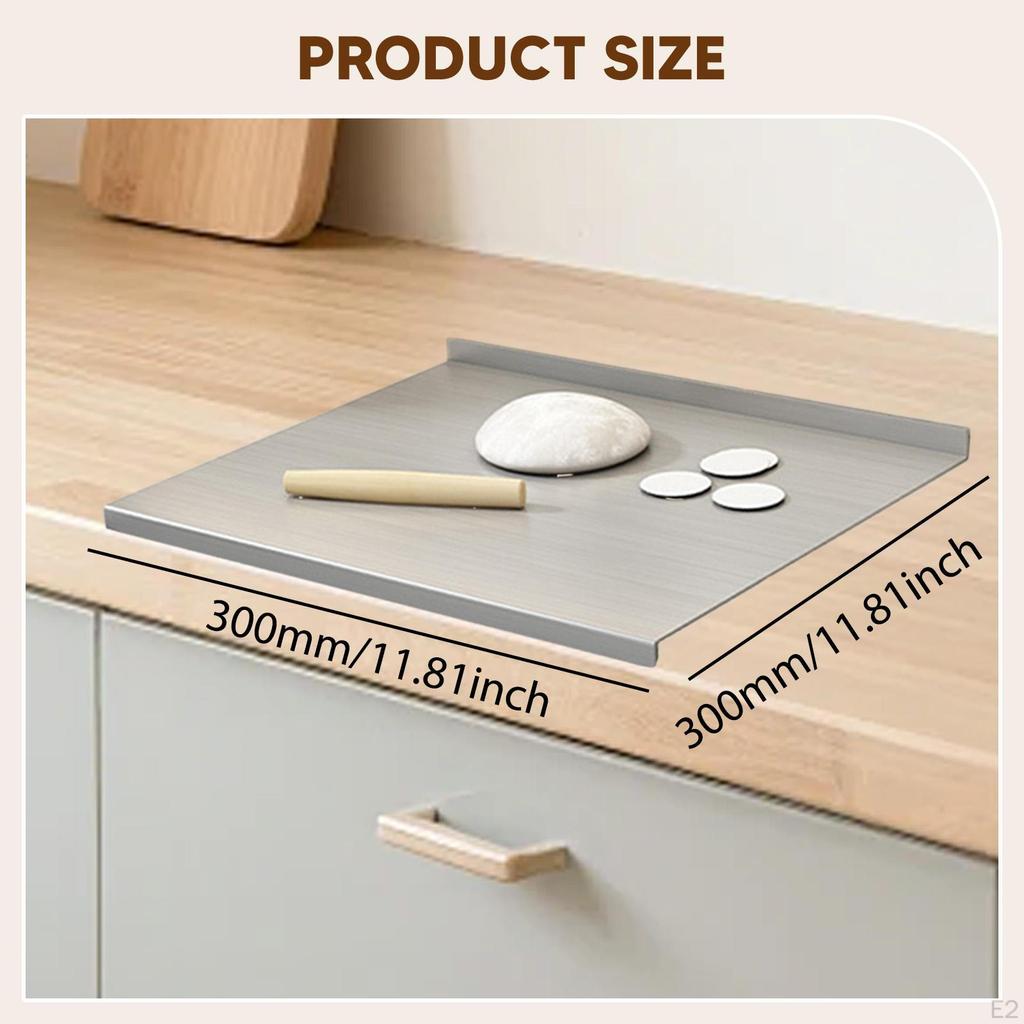 Stainless Steel Cutting Board 30 Cmx30 cm Nonslip Practical for Kitchen Kneading