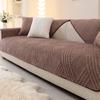 Nordic Style Thickened Sofa Cover Fabric New Fixed Anti Slip Warm Sofa Cushion Cover Straight Row for Autumn and Winter Seasons