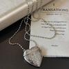 Sliver Color Long Necklace Stereo Heart Shape Clothes Jewelry Mini Bag Pendant  For Women Men Gift