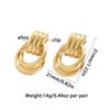 Vintage Metal Twisted Round Ear Clip Earrings for Women 2026 New Fashion Gold Color Geometric Hollow Drop Earrings Jewelry Gifts