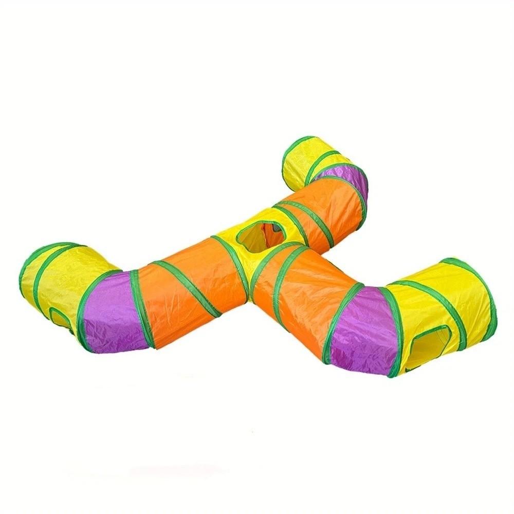 Breathable Pet Play Tunnel Three-Way Pet Playing Tube Funny Folding Cat Tunnel Toy Playtime