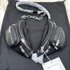[Gebraucht] Attica Doppeltes Bauchtaschen-Set Silberne Kette Hüfttasche Umhängetasche Schwarz - Unbenutzt #NAELC6