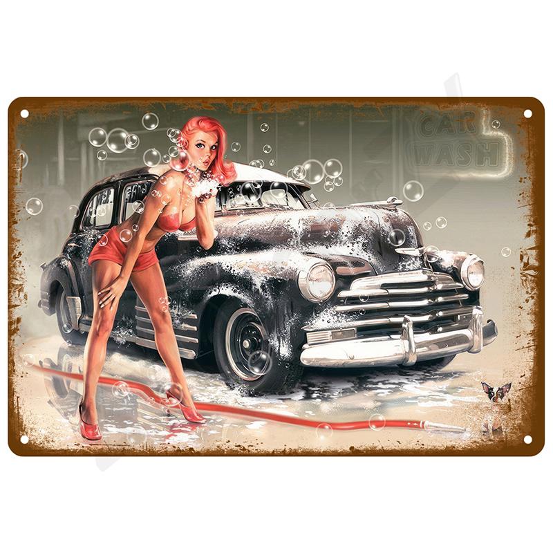 Retro Plechová Značka Vintage Kovové Značky Talíře Plakáty Interiér Domu Koupelna Nástěnné Umění Nástěnná Malba Estetický Pokoj Domácí Dekorace