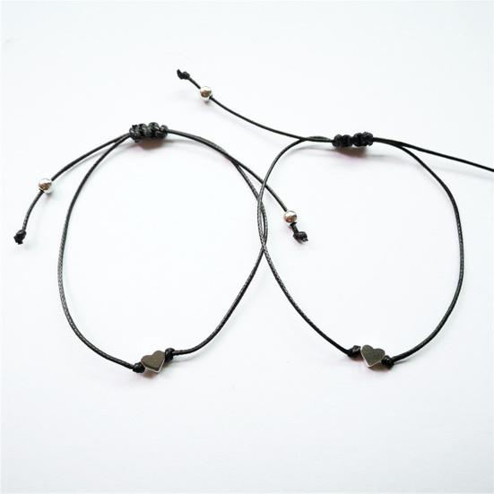 Simple Heart-shaped Wax Thread Knitting Blessing Card Lovers Bracelet Gift Set