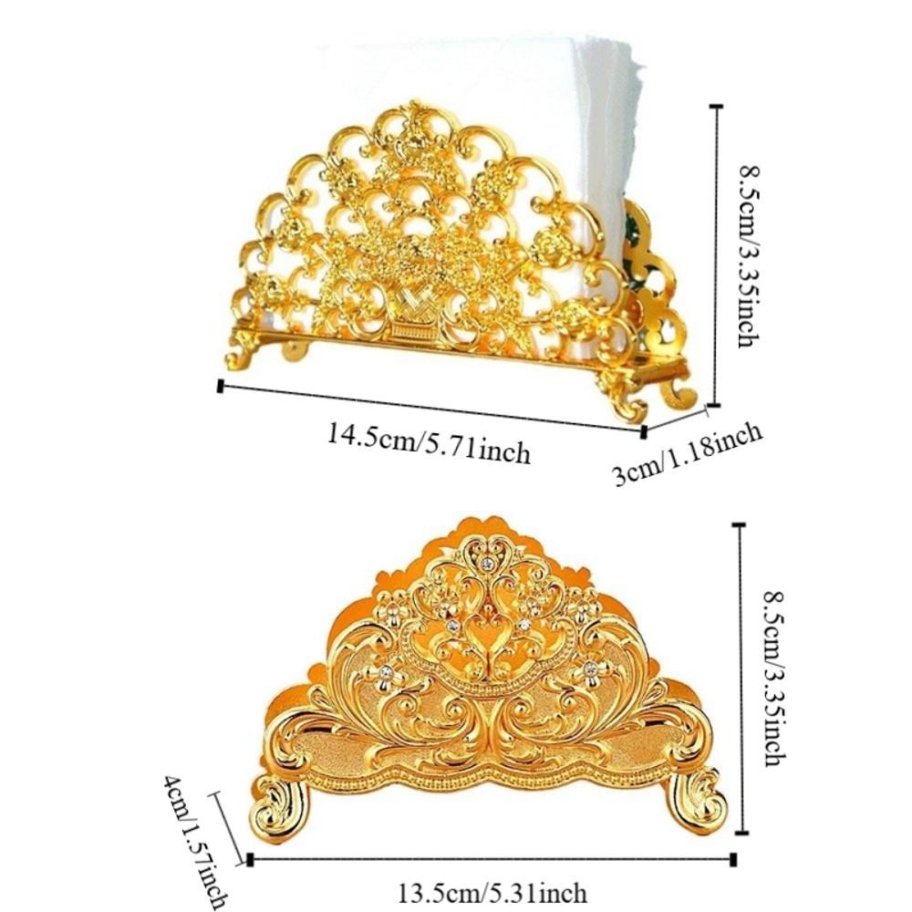 European Style Metal Paper Dispenser Desktop Ornament Gold Tissue Box Napkin Holder  Coffee Shop