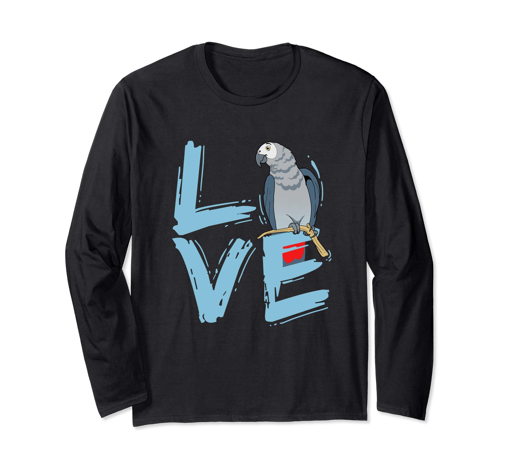 

African Gray Parrot Gift Products Pet Parrot Long Sleeve T-Shirt чёрный