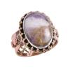 Natural Tiffany Stone Gemstone Two Tone 925 Sterling Silver Ring Size 7.5 c4u15