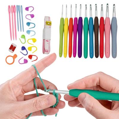 Colorful Crochet Hooks Set with Case and Ergonomic Handle Ideal Gift for Moms and Grandmas Perfect for Beginners