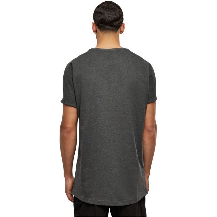 T-Shirt Long Shaped Turnup - Urban Classics - Homme - 100% coton - Couleur gris - Manches courtes