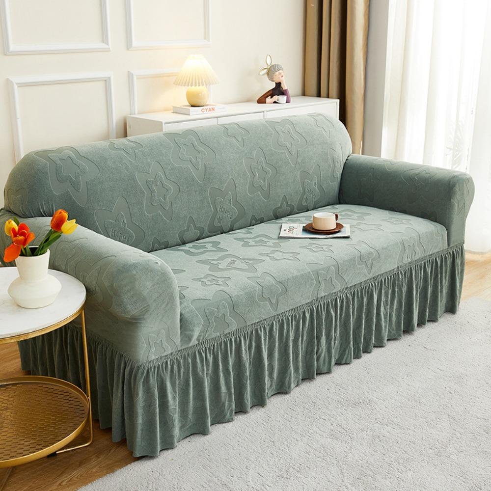 Thickened Skirt Jacquard Sofa Cover Full Coverage Universal Slip Proof Dustproof Sofa Cushion Cover