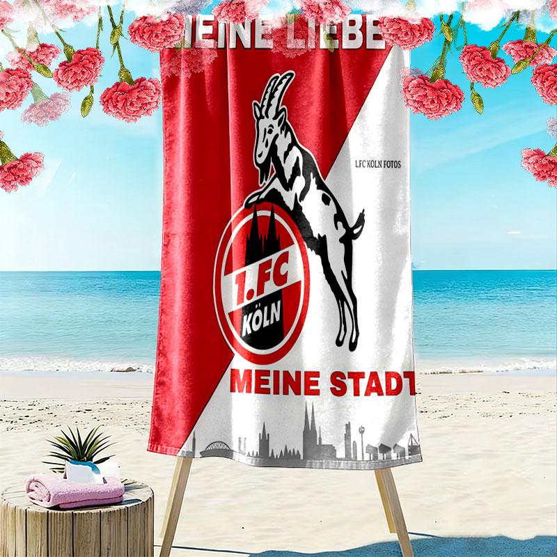1. Poster FC Köln Stampa Asciugamano da Spiaggia, Asciugamano Grande Morbido Asciugatura Rapida per Spiaggia Campeggio Nuoto